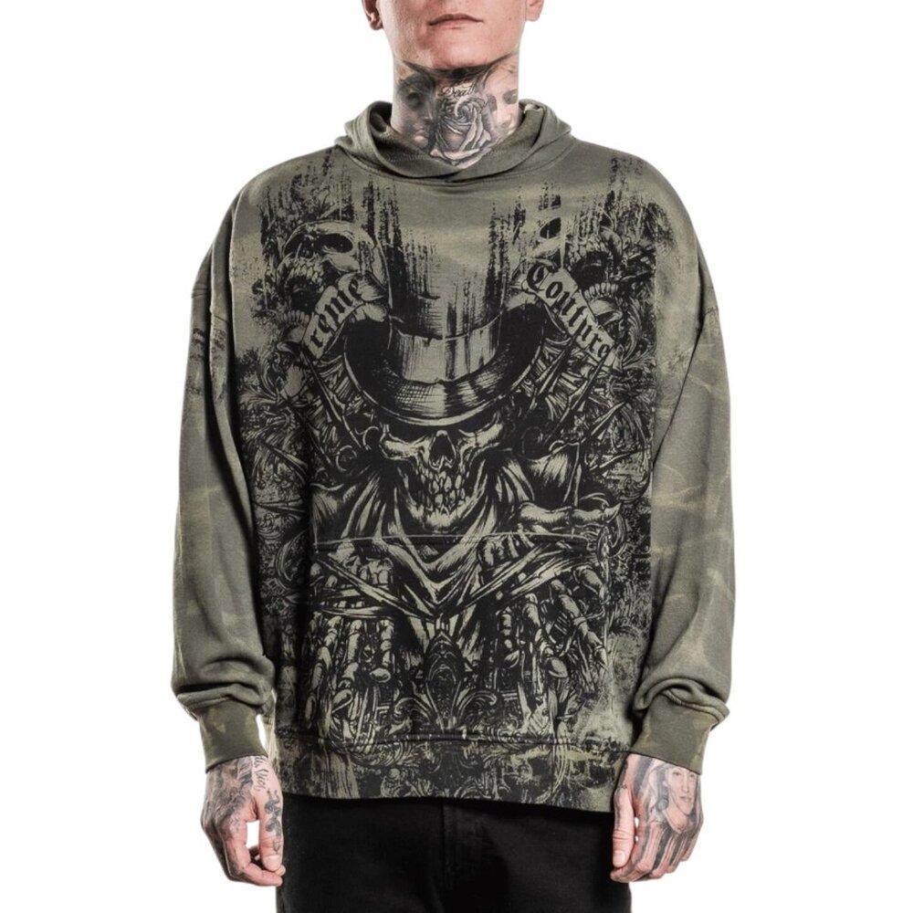 Xtreme Couture By Affliction Unisex Oversized Boxy Pullover Hoodie OFFERING